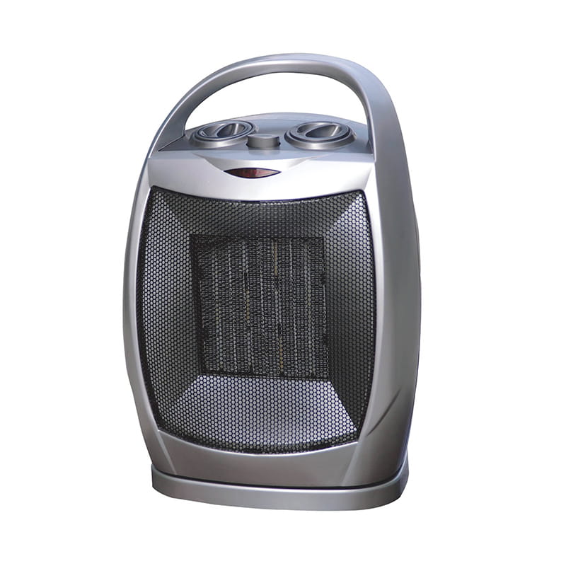 Aquecedor de ventilador elétrico de cerâmica PTC de prata com alça