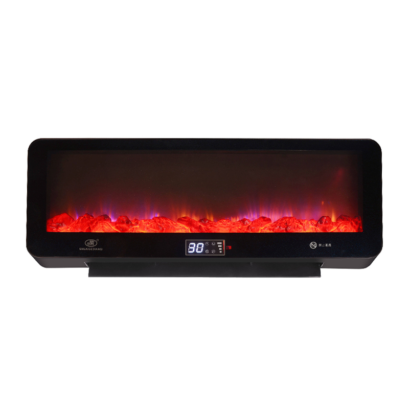 Aquecedor de ventilador preto de calor rápido 3300W com exibição de chama