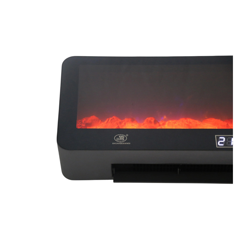 Aquecedor de ventilador preto de calor rápido 3300W com exibição de chama Aquecedor de ventilador preto de calor rápido 3300W com exibição de chama
